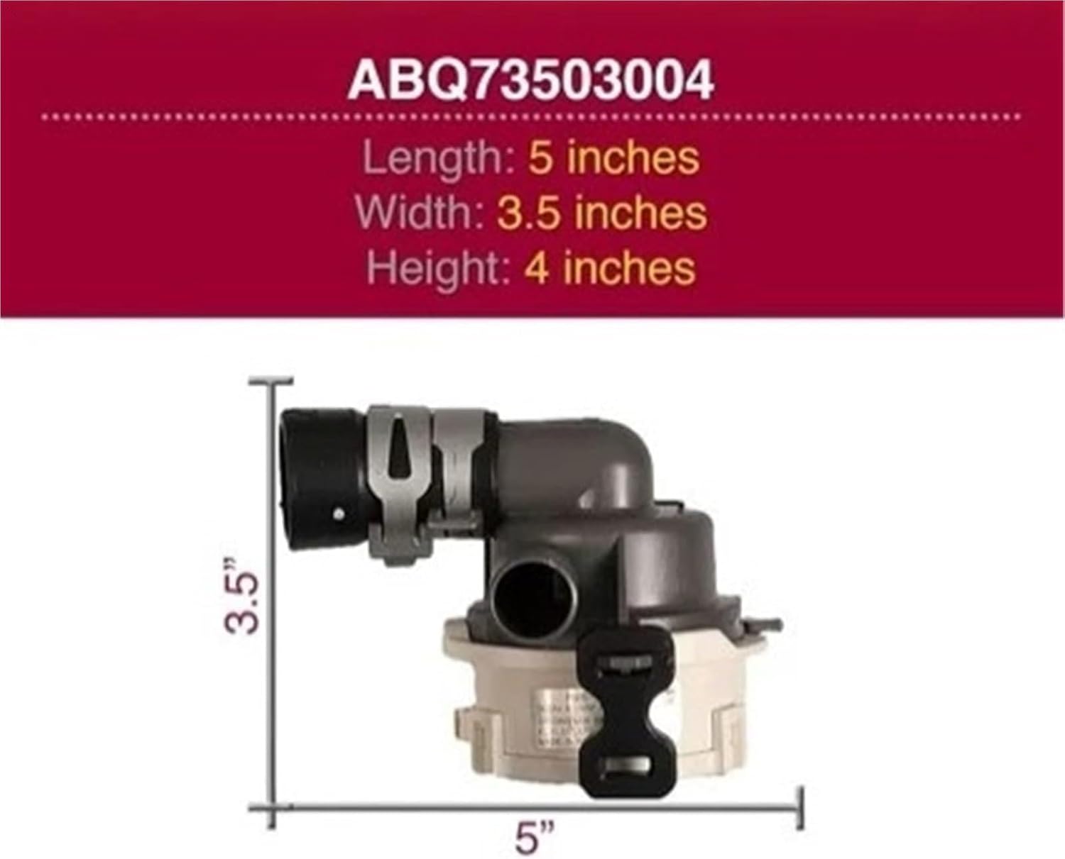 Drain Pump，Compatible for LG, Dishwasher with Housing Assembly ABQ73503002 ABQ73503004 Replacement Part