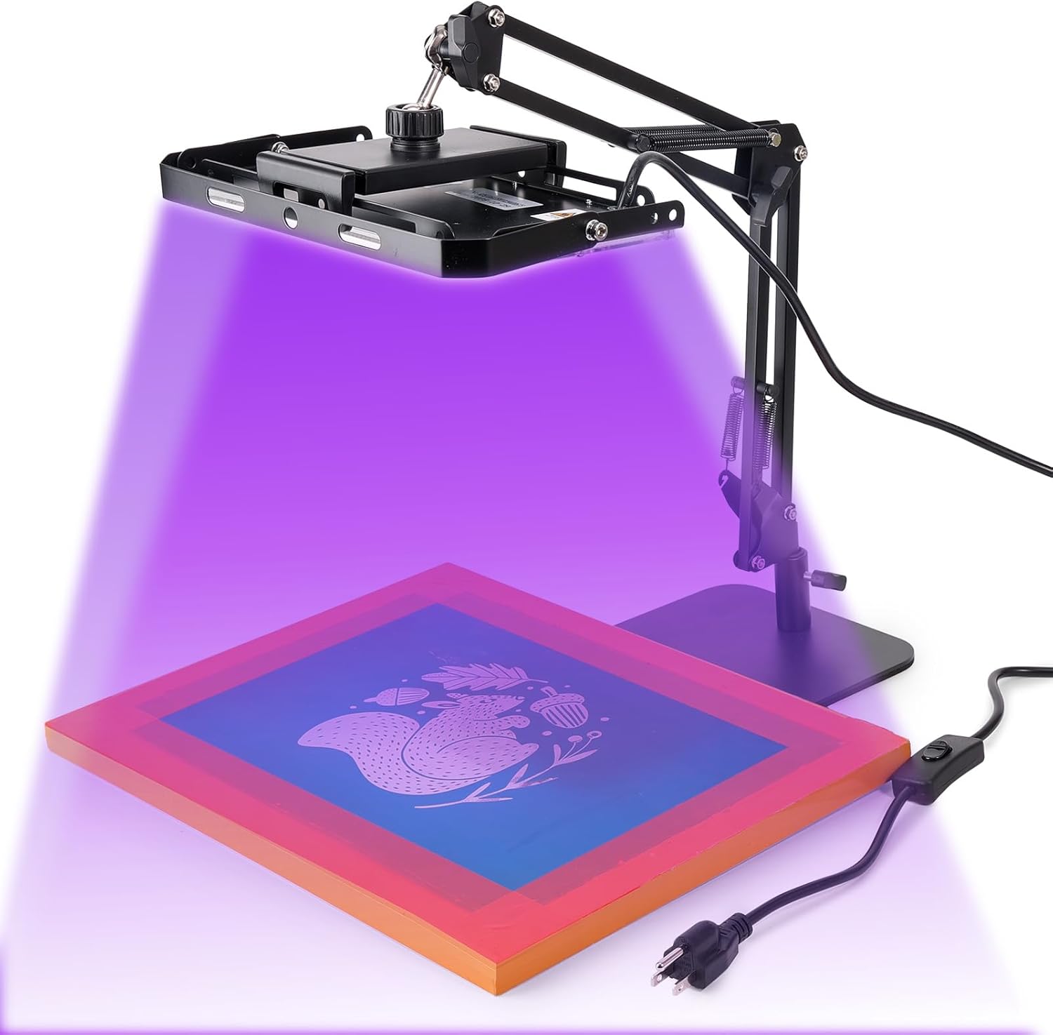 Caydo 50W LED Exposure Unit for Screen Printing, UV Screen Printing Light with Retractable and Adjustable Stand for Screen Printing, Cyanotypes and Resin