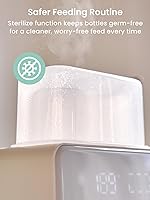 Vista 8 de Grownsy - Calentador de biberones rápido 10 en 1, control preciso de temperatura, con pantalla LCD, temporizador, descongelación, esterilización