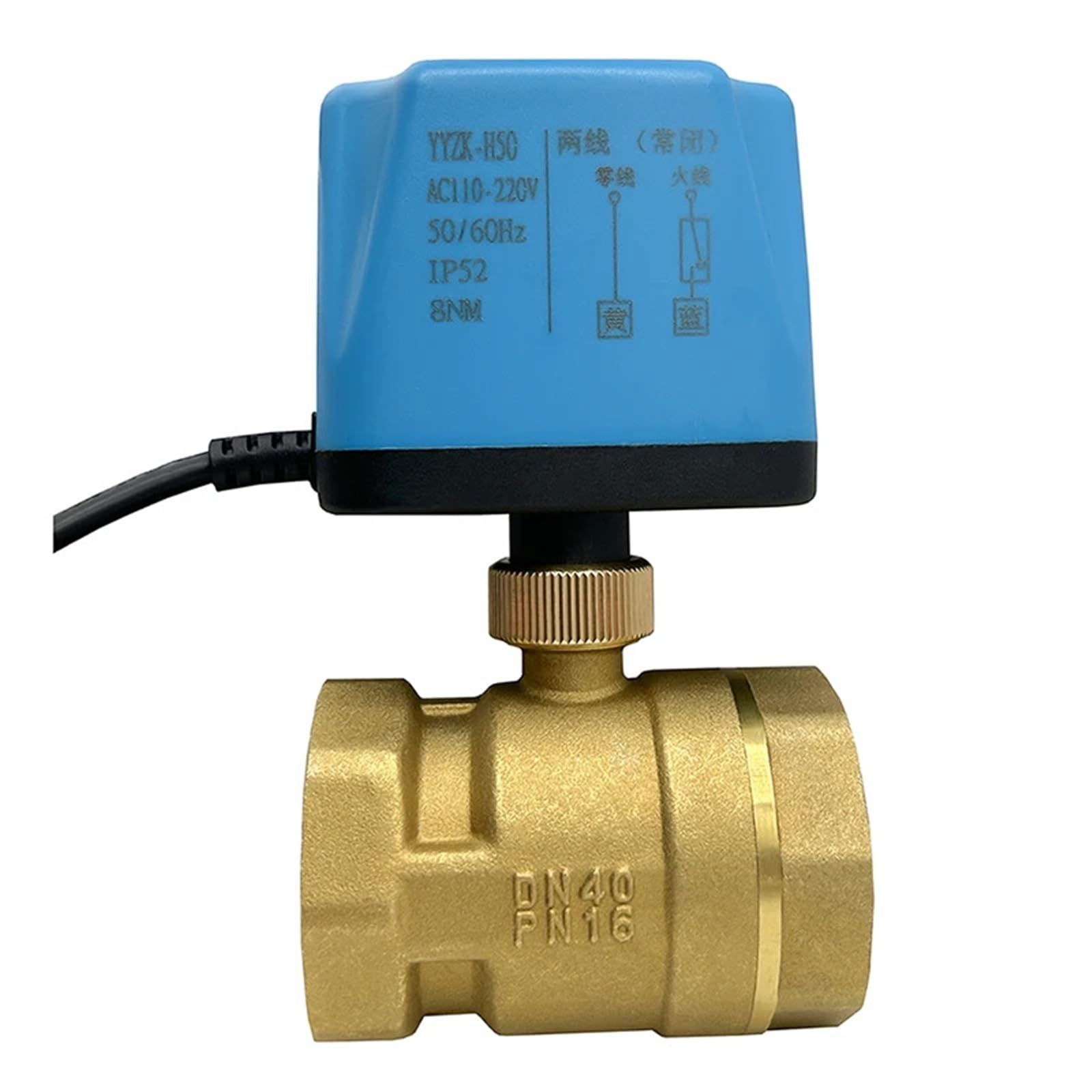 Electrovanne motorisée laiton 1-1/2 12V commande filaire CR04 NO