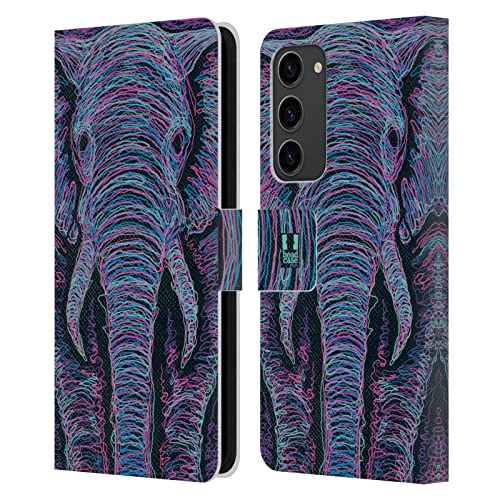 Étui portefeuille en cuir éléphant griffonné pour Samsung Galaxy S23+ 5G Head Case Designs