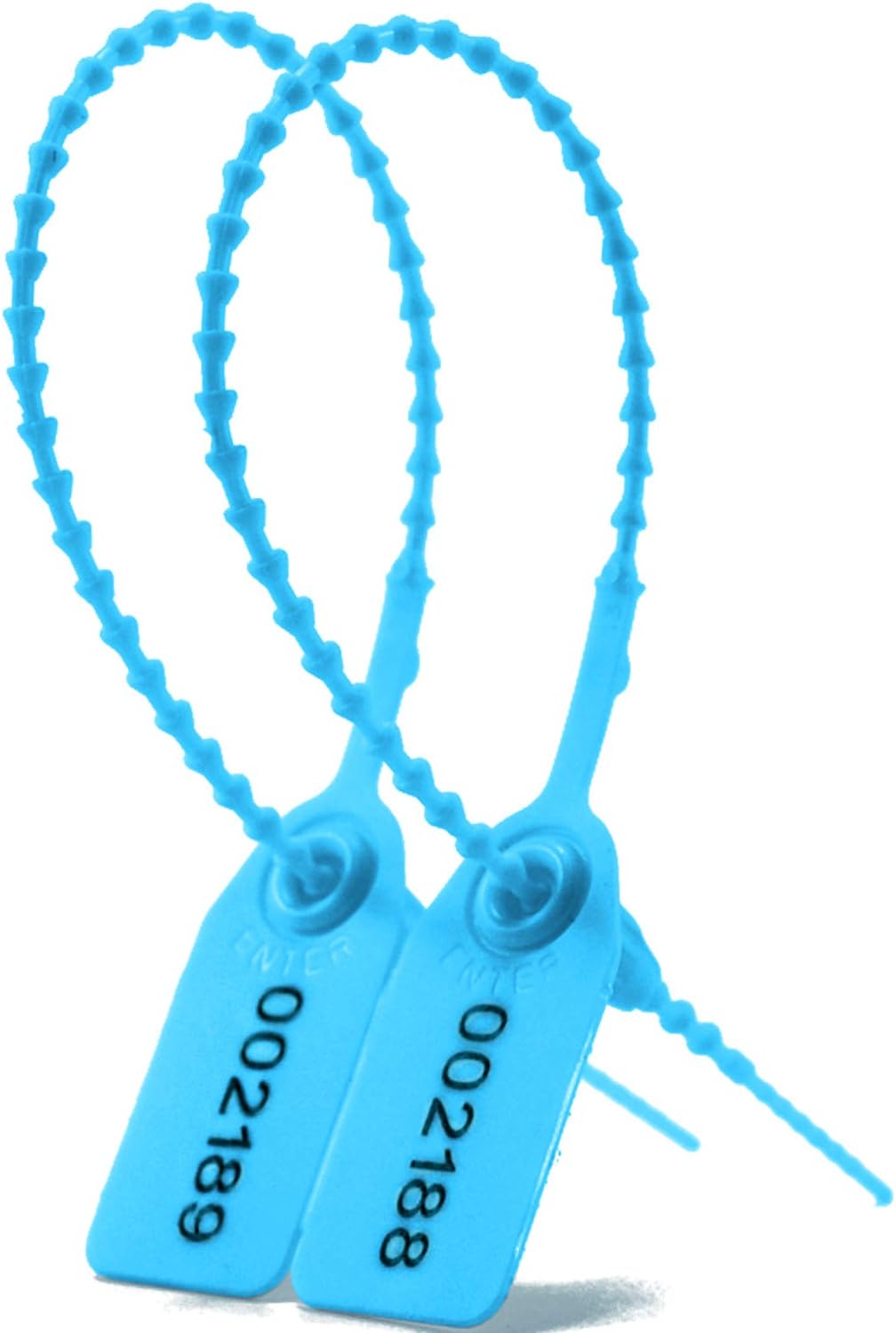 500PCS Light Blue Plastic Tamper Seals, Numberd Zip Ties for Fire Extinguisher Pull Tite Security Seals Tags Disposable Tamper Evident Self-Locking Seal Tags 250mm Length
