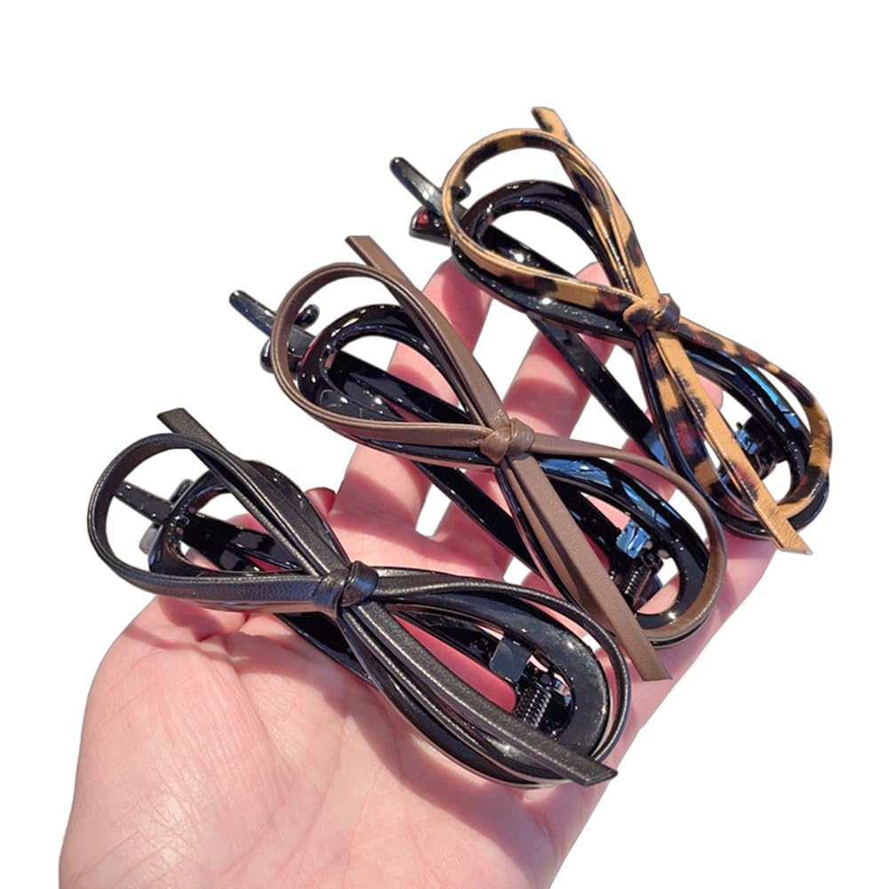 Flat Hair Clips with Bow for Women, Flat Hair Claw Clips for Thick Long Hair, Hair Barrettes with Bow for Women Flat Hair CLips with Hook Flat Hair Clips with Small Teeth