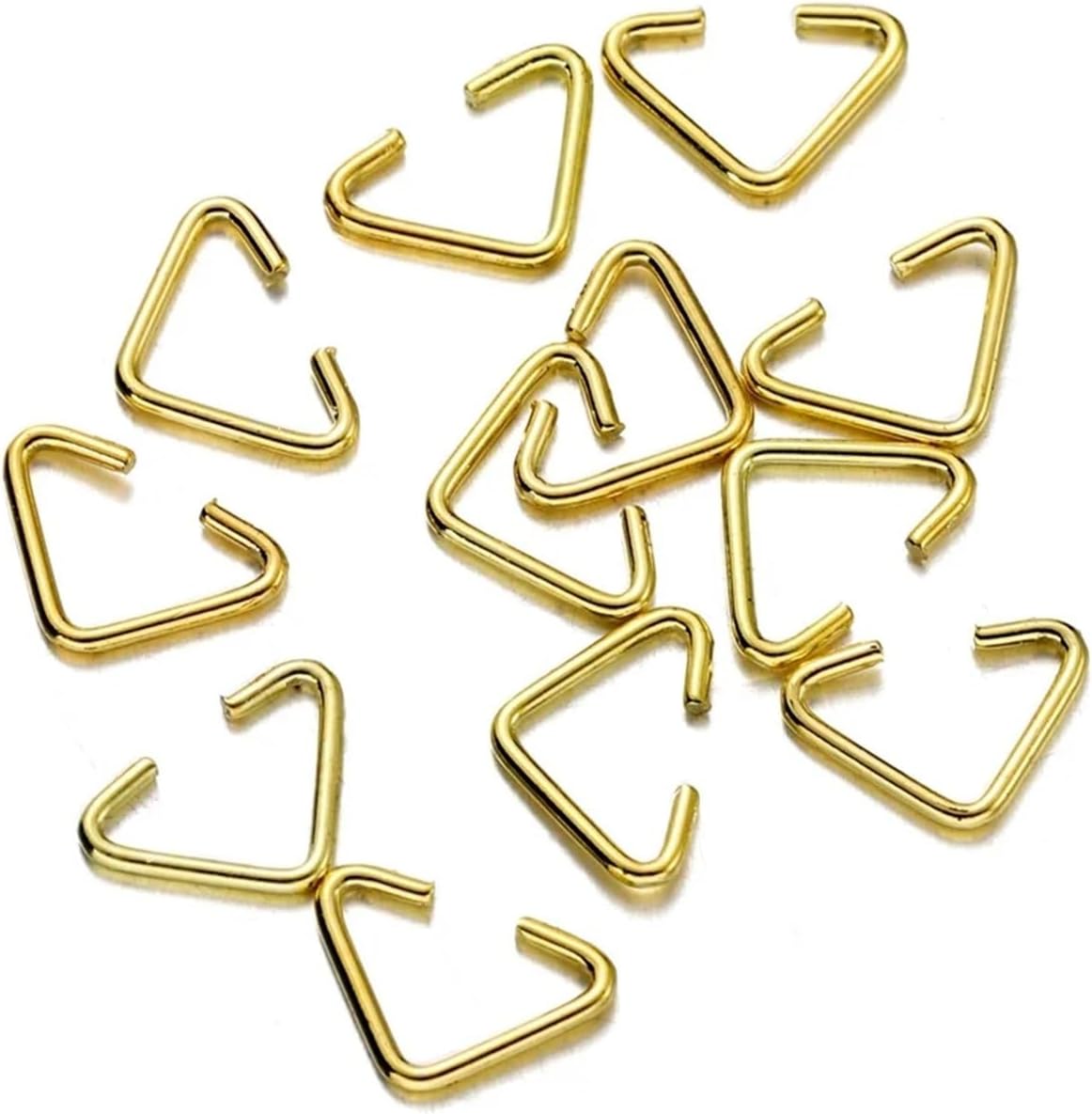 Colored Jump Rings for Jewelry Making 1000Pcs/Lot Triangle Buckle Loops Jump Rings Split Rings Connectors Clasps for DIY Earrings Bracelet Jewelry Making Accessories(Silver)