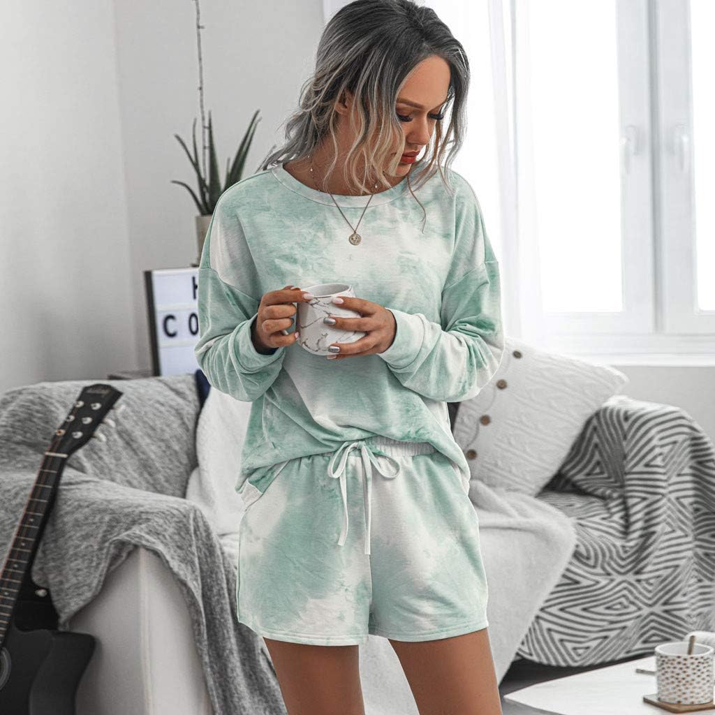 SoeHir Women 2PC Tie-Dye Sweatsuit Set 