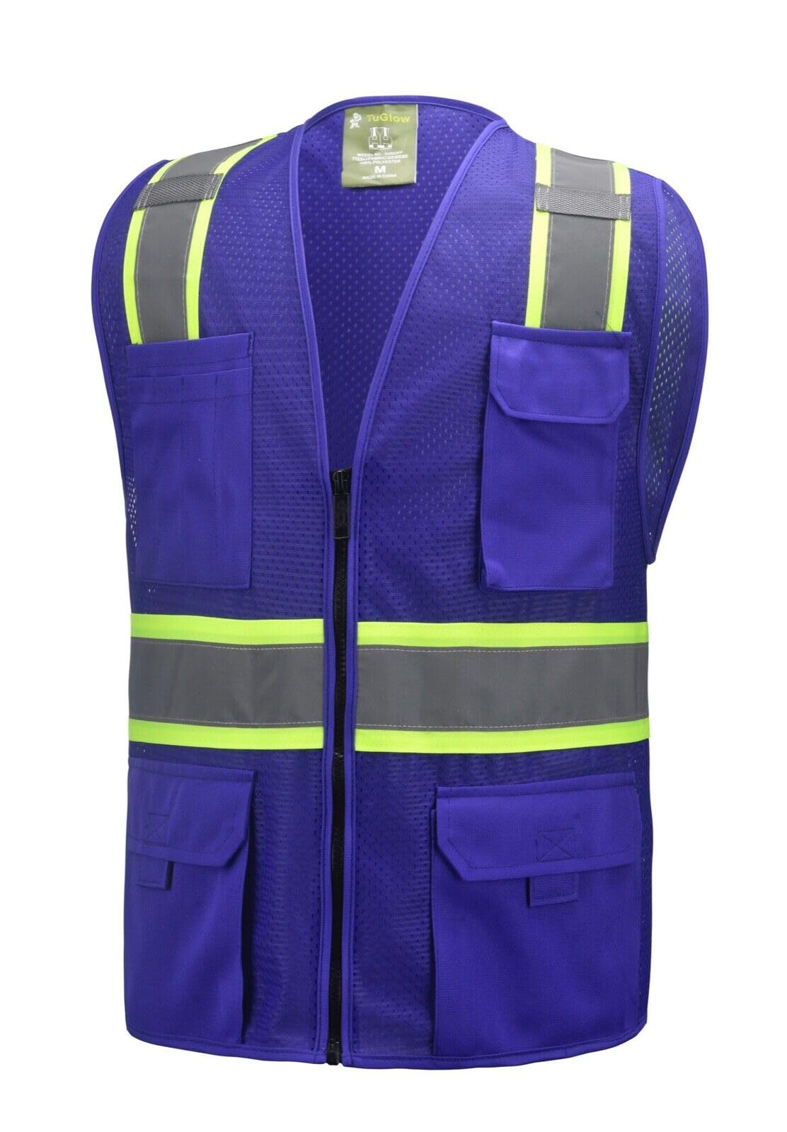 CAL PACIFIC 4 Pockets Mesh High Visibility Safety Vest, ANSI/ISEA 107-2010
