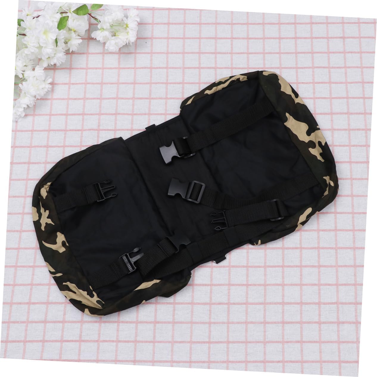 Amosfun Dog Hiking Backpack Carrier Sturdy Oxford Material Side Pockets Rear Leash Hook