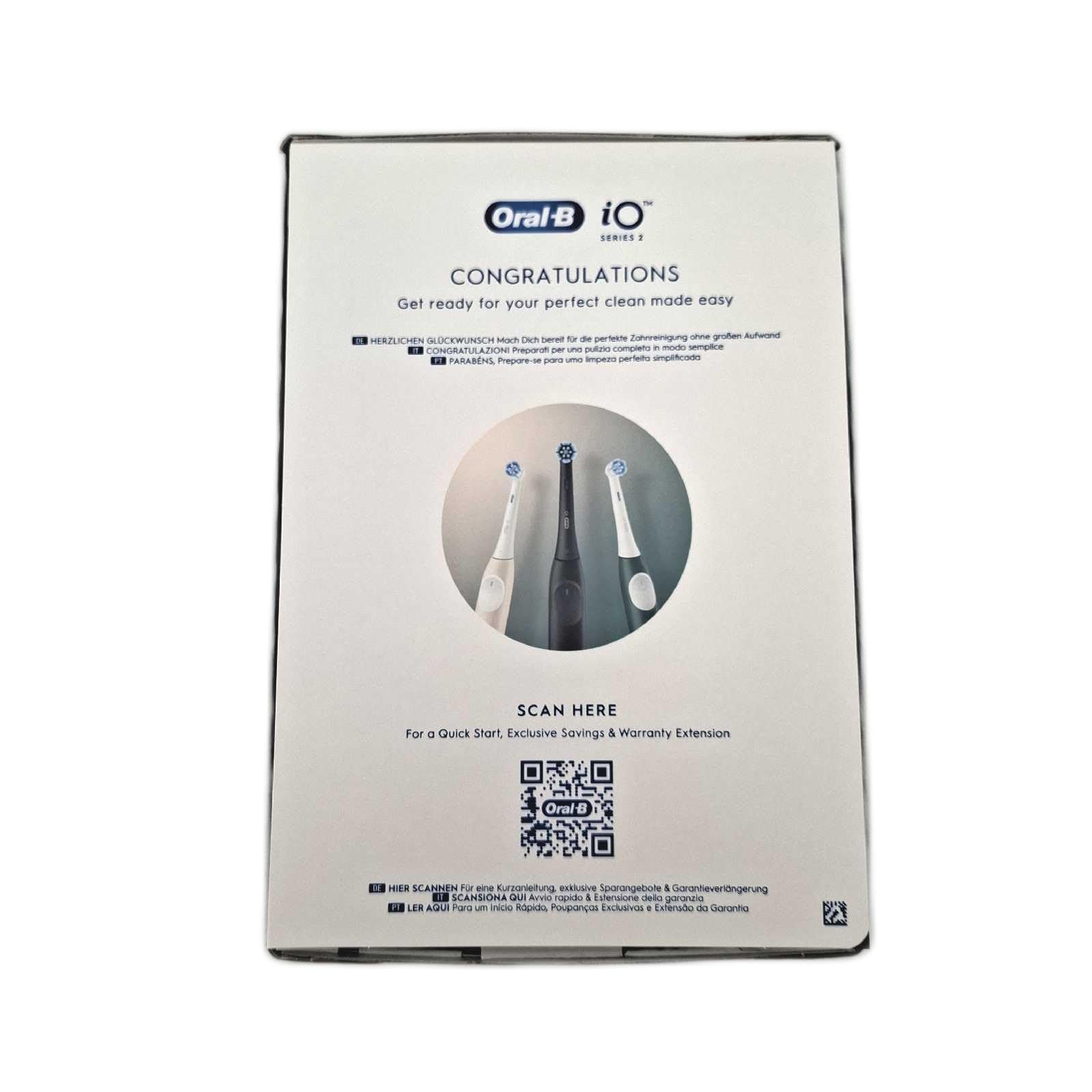 Oral-B Cepillo de dientes eléctrico recargable iO 2 negro, 1 cepillo eléctrico, 1 cabezal de repuesto, funda de viaje, soporte para cabezales + 1 pasta de dientes Oral-B Pro, limpieza dental eficaz