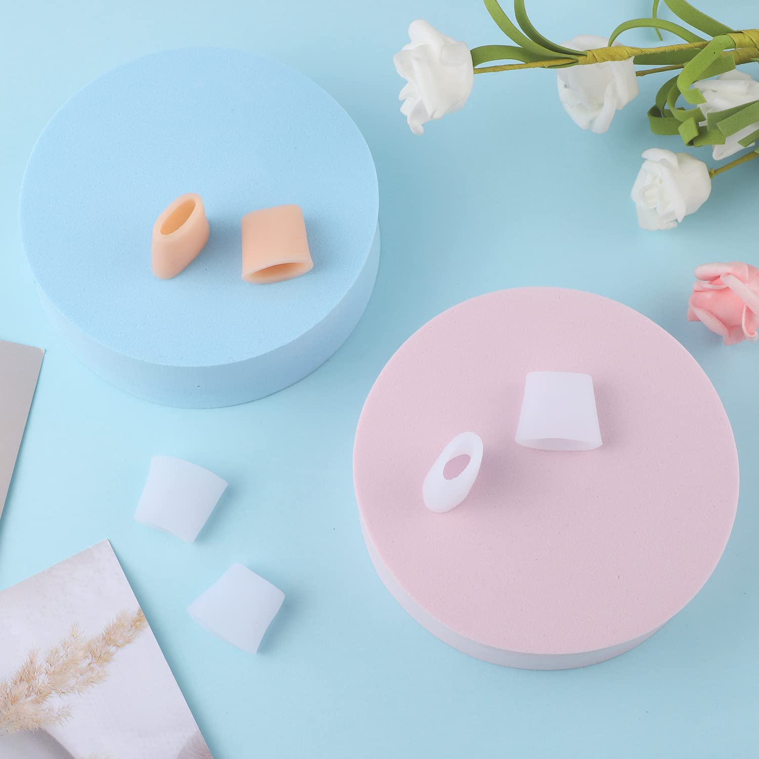 20 protectores de silicona para los dedos de los pies, protectores de dedos pequeños, protectores de dedos para los pies, almohadillas para la fricción que reducen la formación de ampollas, callos