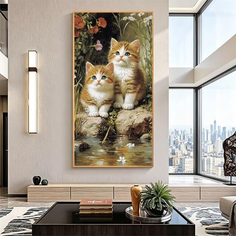 Pintura Diamante Adultos para aprender manualidades relajantes de punto de cruz gato 5D 3