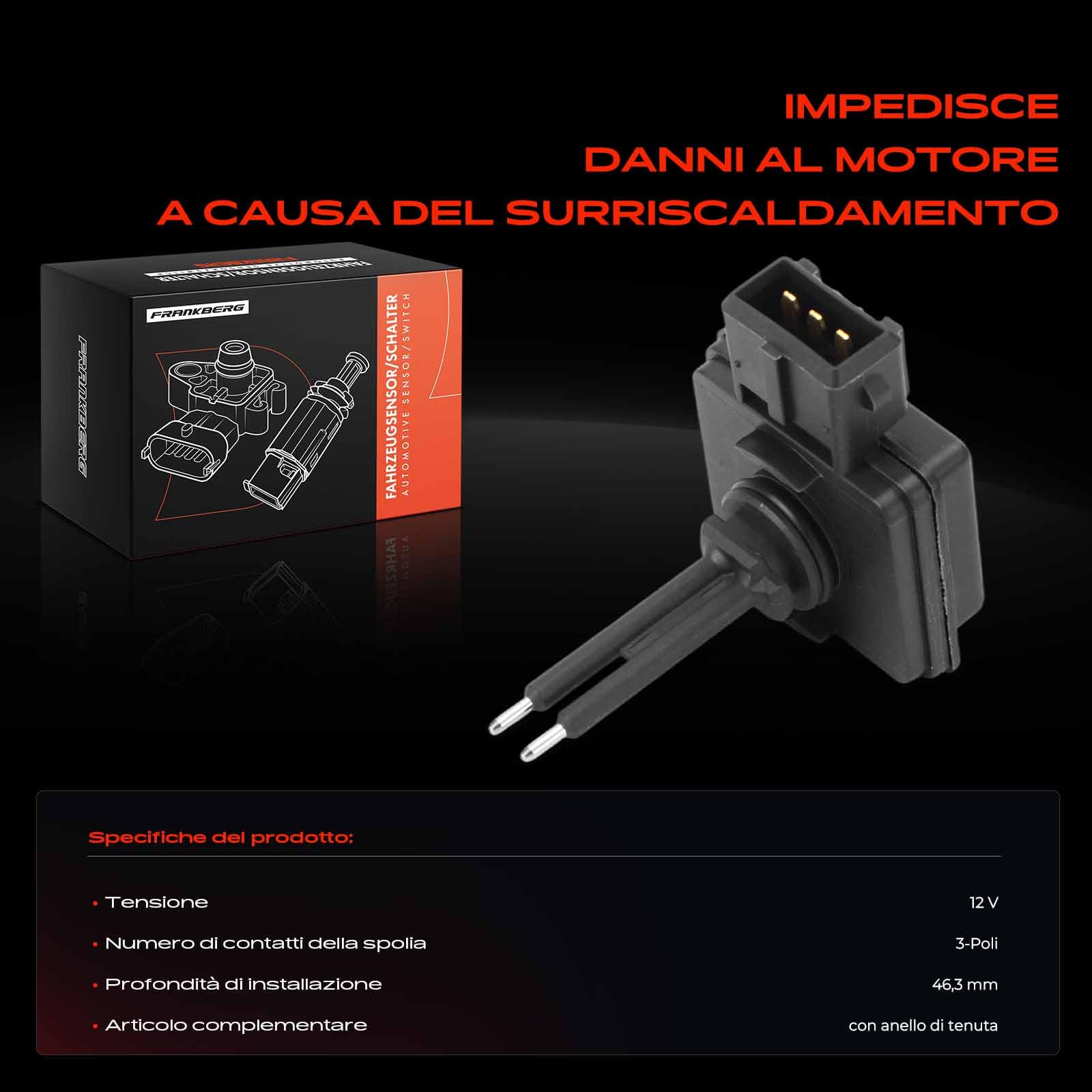Frankberg Sensore livello liquido refrigerante Livello acqua di raffreddamento Compatibile con C3 II SC C4 Grand Picasso I UA Xsara Picasso N68 RCZ 607 9D 9U Replace# 1306C0