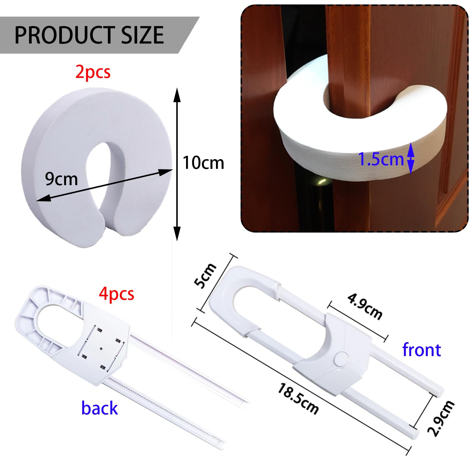 Lot De 6 Blocs Porte En U Pour Bébé - Sécurité Enfant Placard, Tiroir, Frigo !