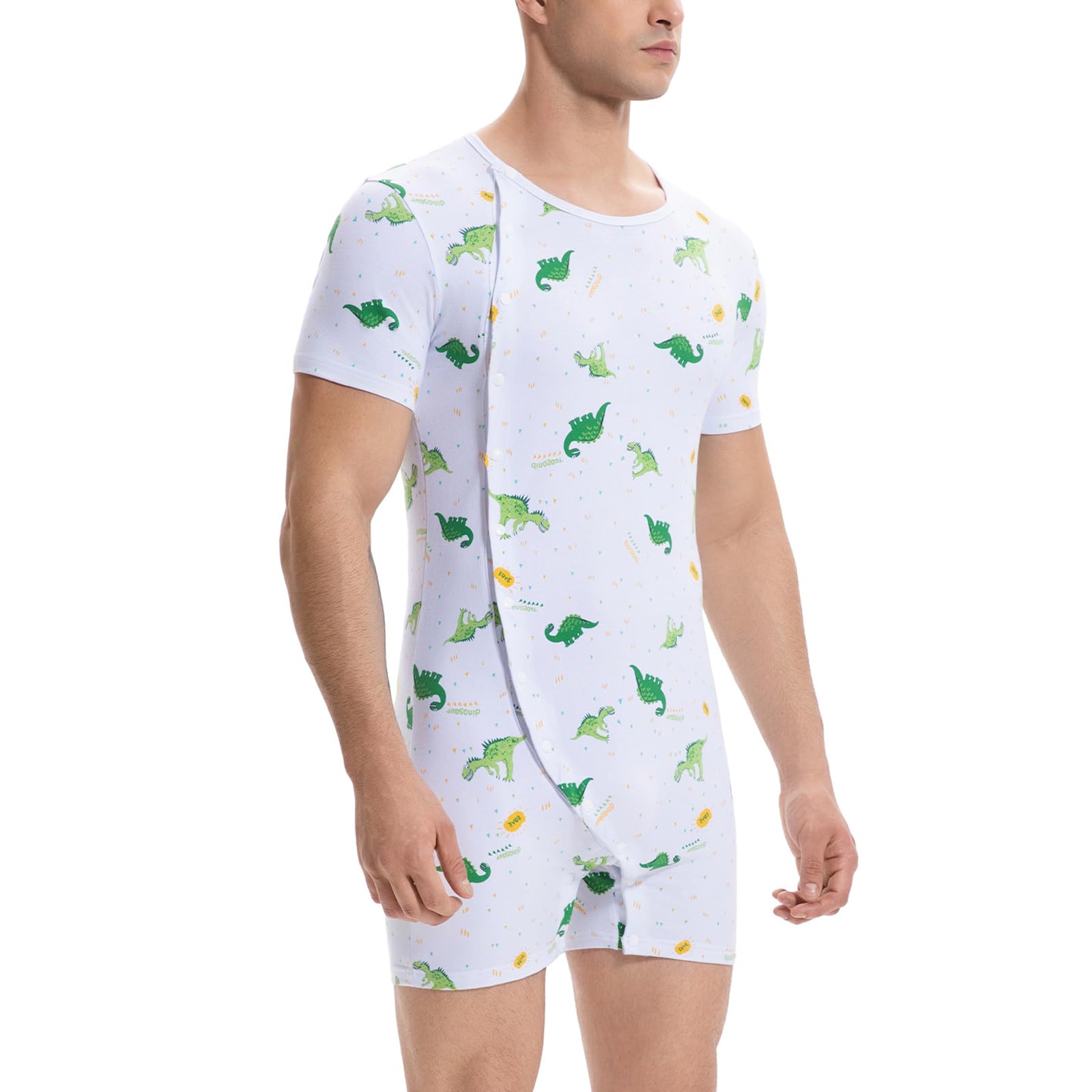 Landofgenie Onesie für Männer One Piece Pyjamas Pyjama mit kurzen Ärmeln Koala Volldruck
