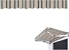 Awning Valance Replacement, 3m/3.5m/4m/4.5m/5m Heavy Duty Waterproof UV Resistant Fabric Strips, Wavy Valance for Patio Balcony Awning Replacement