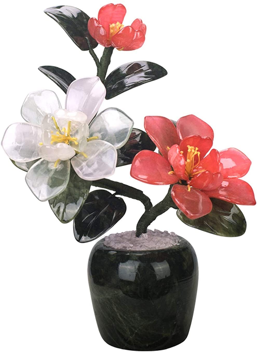 CAFIEDR Simulation Tree Potted Peony Bonsai Artificial Plant Decoration Living Room Office Hotel Entrance Decoration.