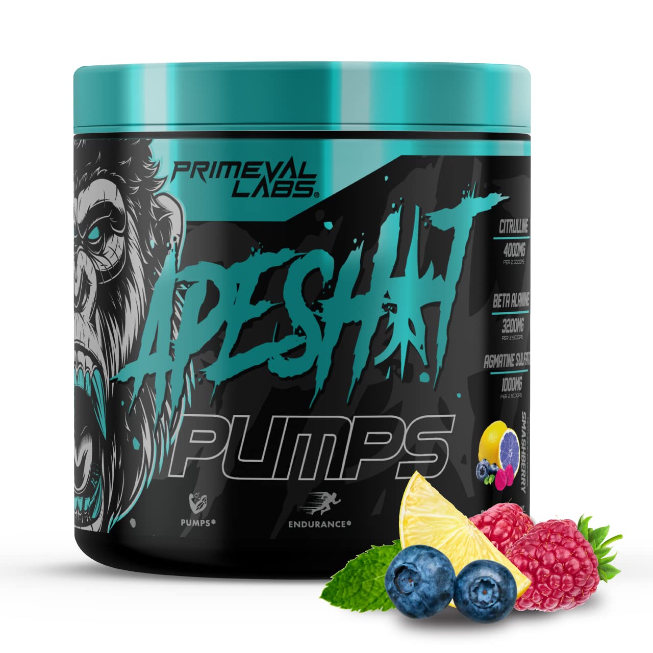 Amazon.com: Primeval Labs Ape Pumps Natural Pre Workout Powder | Caffeine  Free Preworkout for Endurance, Muscle Growth, Strength & Hydration Beta  Alanine, L Citrulline, Agmatine | Smashberry 40 Servings : Health &  Household