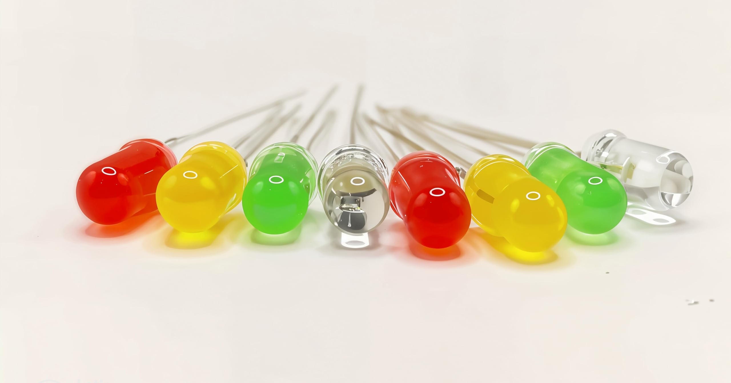 Lalitha Diffused 5mm LED diodes Low Voltage Diffused Diode for, Indicator Lights, Science Project Experiment LED Assortment Kit Electronics Components, (25pcs each color - Total 100 + 10free) - Image 5 thumbnail