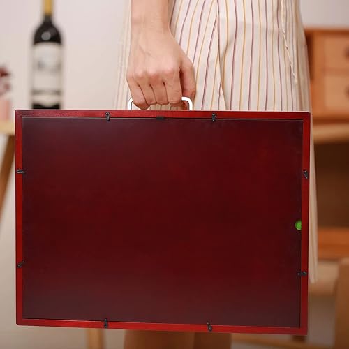 Miniatura 4 de Mesa de rompecabezas de madera para adultos y niños, mesa inclinable plegable de almacenamiento de rompecabezas de 1000 piezas, tablero portátil