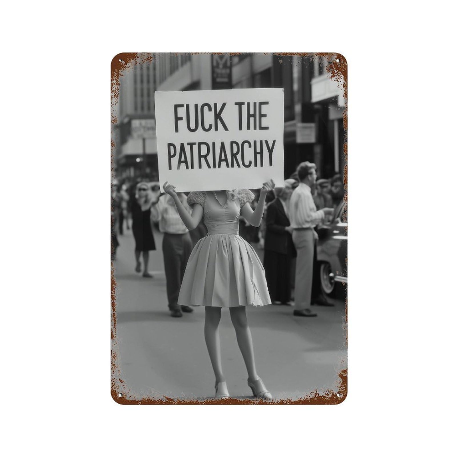 xiaoxiaoshen Feminist Retro Print_ Fuck The Patriarchy Wall Decor Art Metal Tin Poster Modern Home Decor Art Home Bar Shop Decorations Vintage Sign 30x20cm