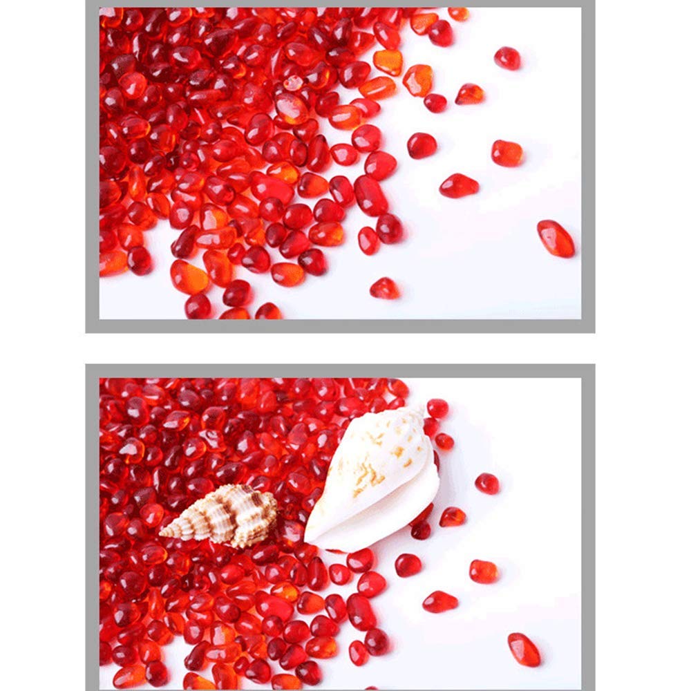 1 Pound Gorgeous Aquarium Decorated Natural Rock Gravel Sand for Fish Turtle Tank Landscape Bottom or Potted Plants Decoration Garden Decoration Pebbles (Red) - Image 2