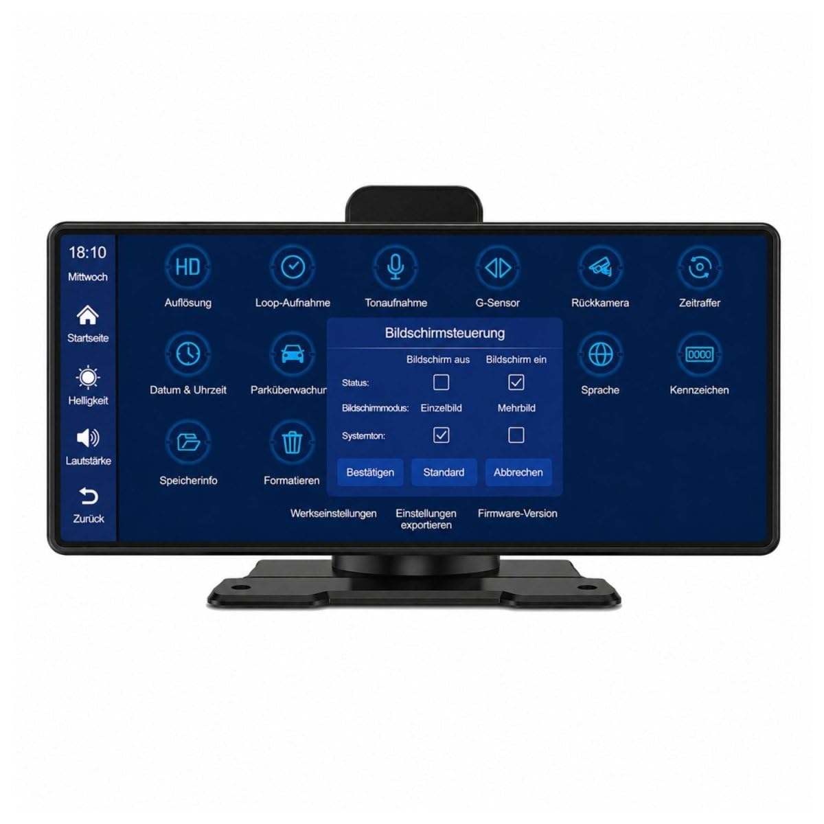 Elebest CarPlay C1026 – 10,26 Zoll Touch Navi mit kabellosem Apple CarPlay & Android Auto, 4K Dashcam vorne, Rückfahrkamera, GPS, Bluetooth & Sprachsteuerung