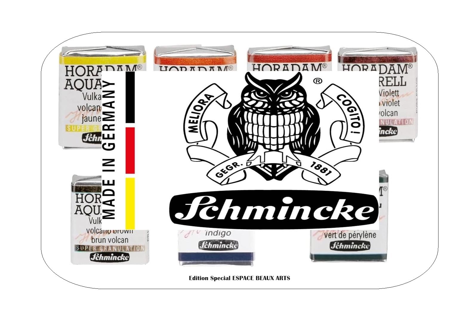 Schmincke Horodam Super Granulation aquarelles Extra-Fines 5 x 1/2 Godets + 2 x 1/2 Extra-Fines