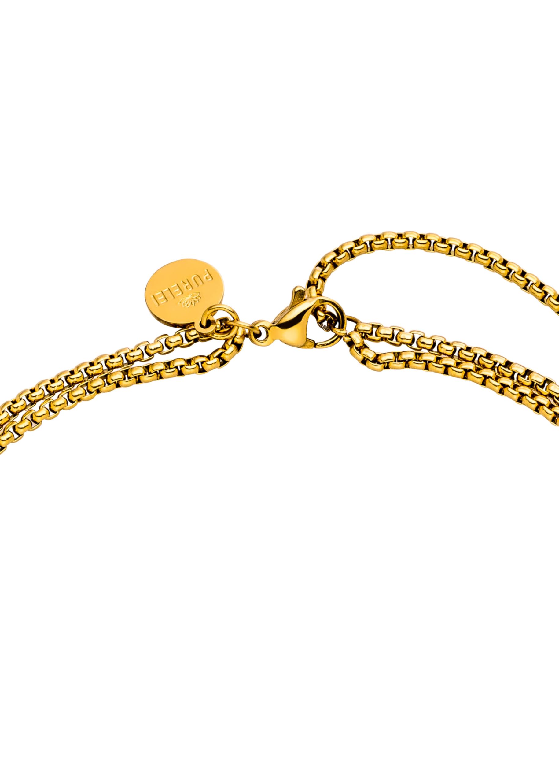 Purelei Droplet Kette – Doppelte Kette mit tropfenförmigem Anhänger – Verstellbar 40–45 cm – 18K vergoldet, Edelstahl – Eleganter Layering-Look – Abnehmbarer Anhänger