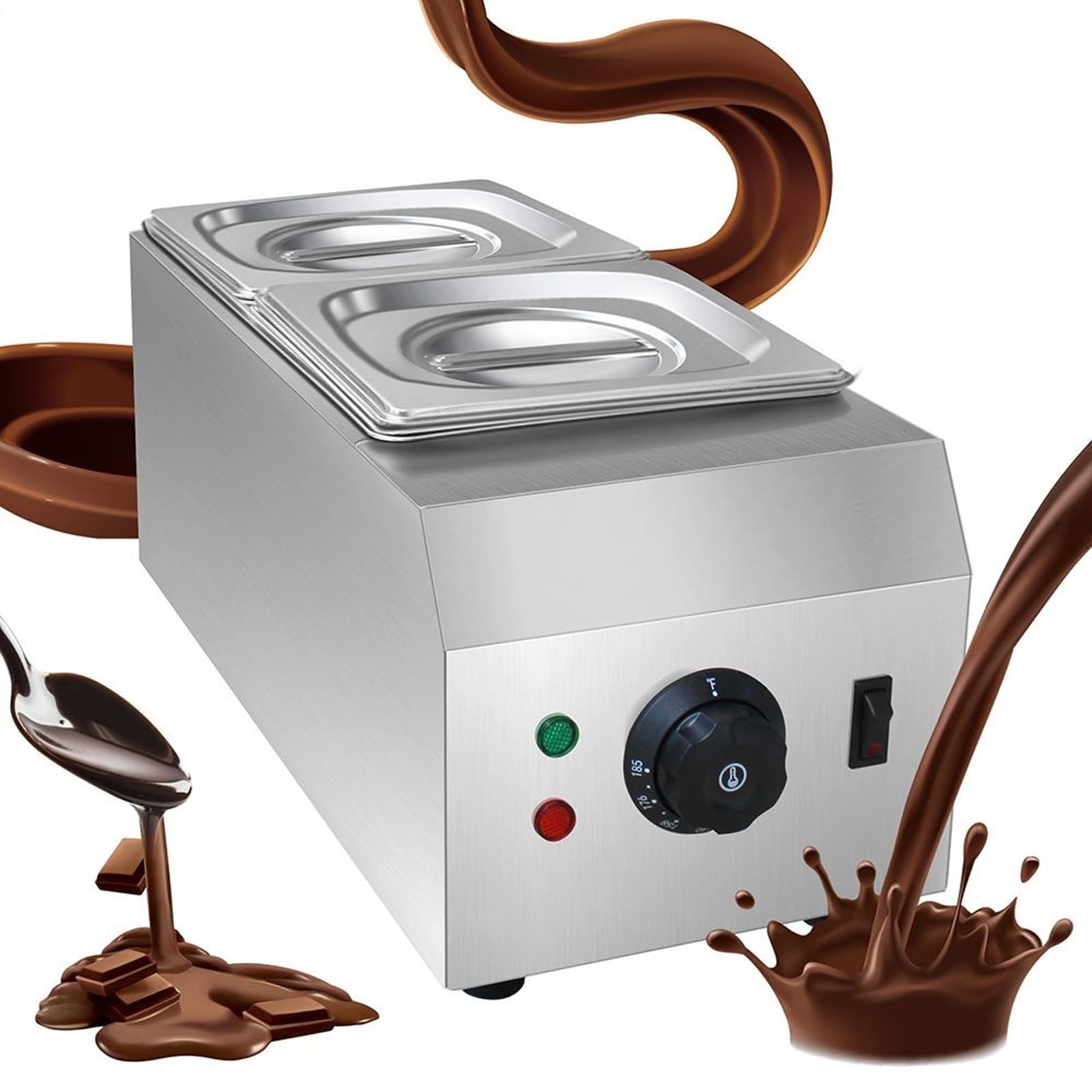 Machine À Fondre Le Chocolat Professionnelle, Tempéreuse Électrique À 2 Cuves, Température Réglable De 50 À 300 °c, Capacité De 2 L, Pour Chocolat, Bonbons Et Beurre.