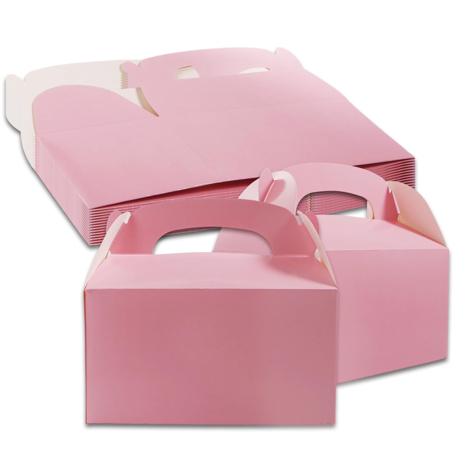Bliceon 16 Pcs Party Food Boxes for Kids, 16x9x8.6cm Pink Party Boxes, Carry Lunch Boxe for Kids Birthday, Wedding, Picnic, Goodie Cookie, Baby Shower