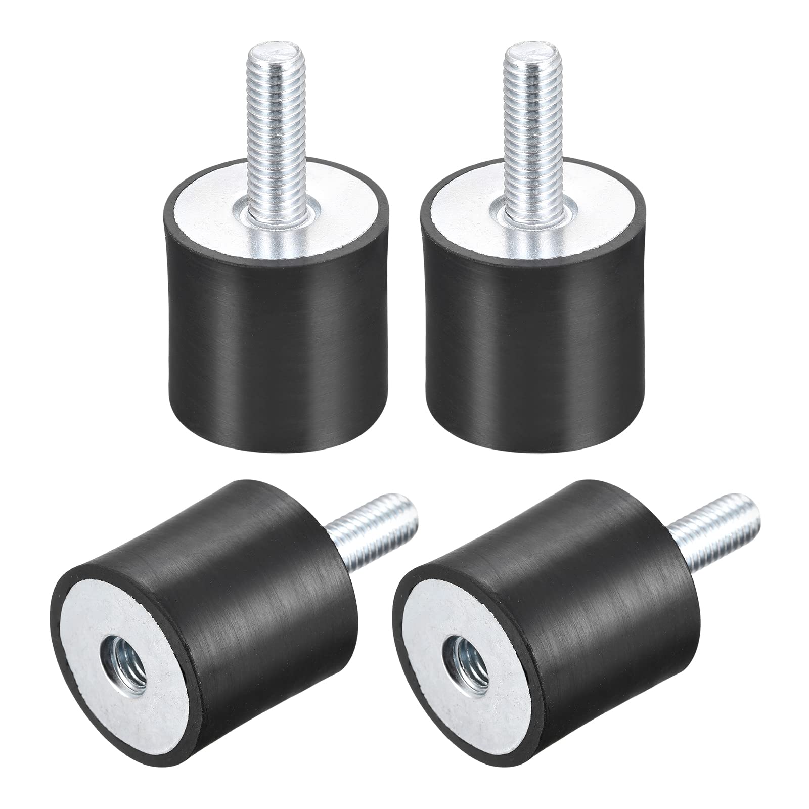 sourcing map 4pcs Silent Bloc M8 Mâle/Femelle Support Caoutchouc Amortisseur Vibration Isolateur Choc Absorbeur D30mmxH30mm