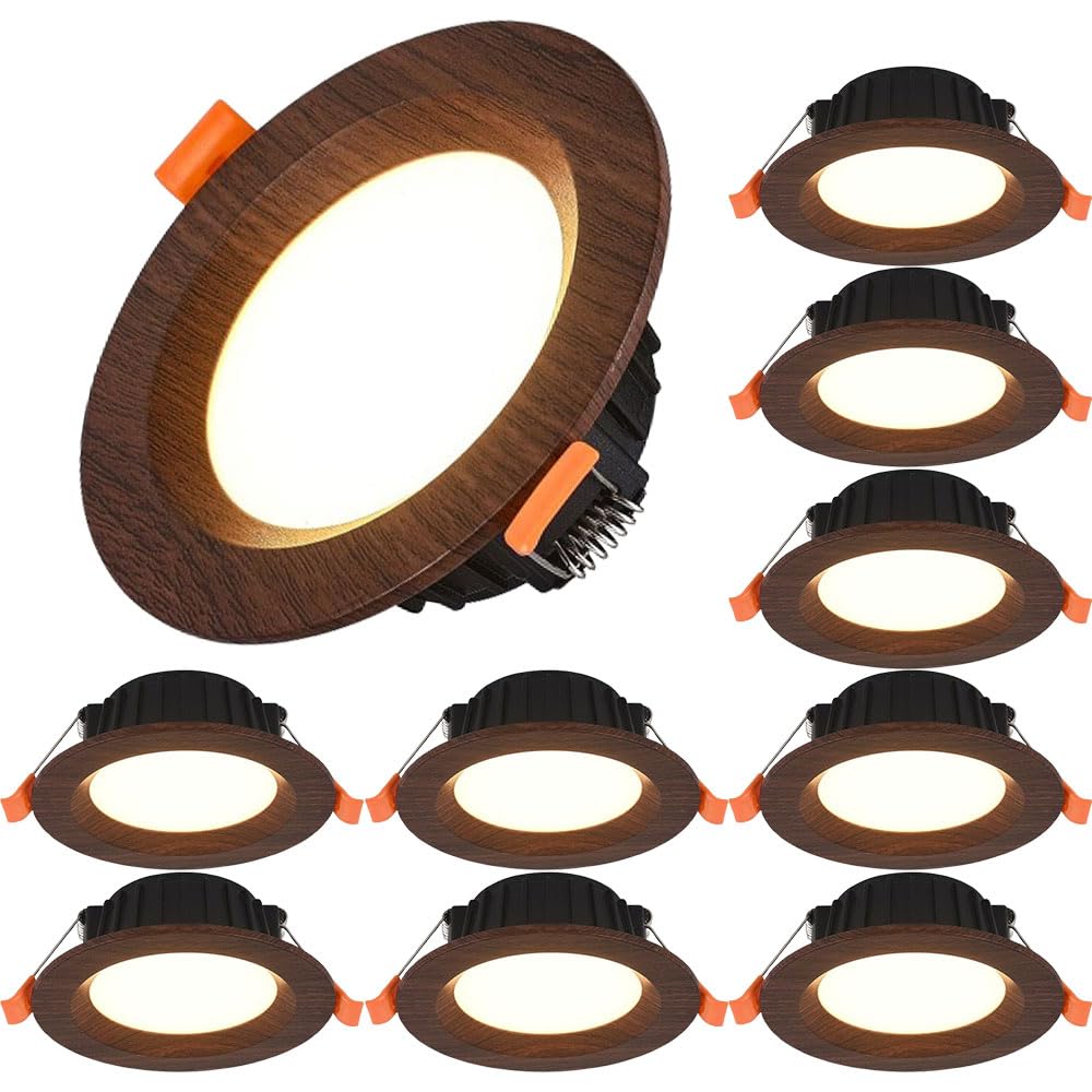 Confezione da 10 luci da Incasso a LED UltraSottili, 3000K4000K/6000K, 3 Temperature di Colore Regolabili, 5W/7W, dimmerabili, luci a Pannello Sottili Senza Lampadina, Fin,7W