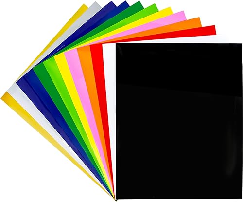 Miniatura 6 de MR.R HTV Paquete de 12 láminas de vinilo de transferencia de calor de color negro de 12 x 10 pulgadas, vinilo para planchar para Cricut y máquina de