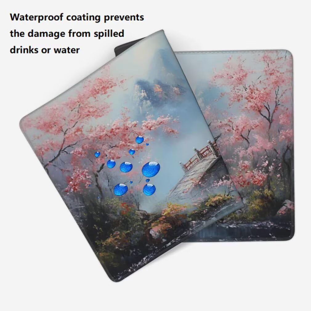 Alfombrilla Raton XXL 1000 x 500 x 3 mm, Mouse Pad Grande Gaming, Alfombrilla de Raton Japonés Mousepad Lavable Desk Mat para Juegos Y Oficina, Impermeable y Antideslizante (Torre Puente) -MP737