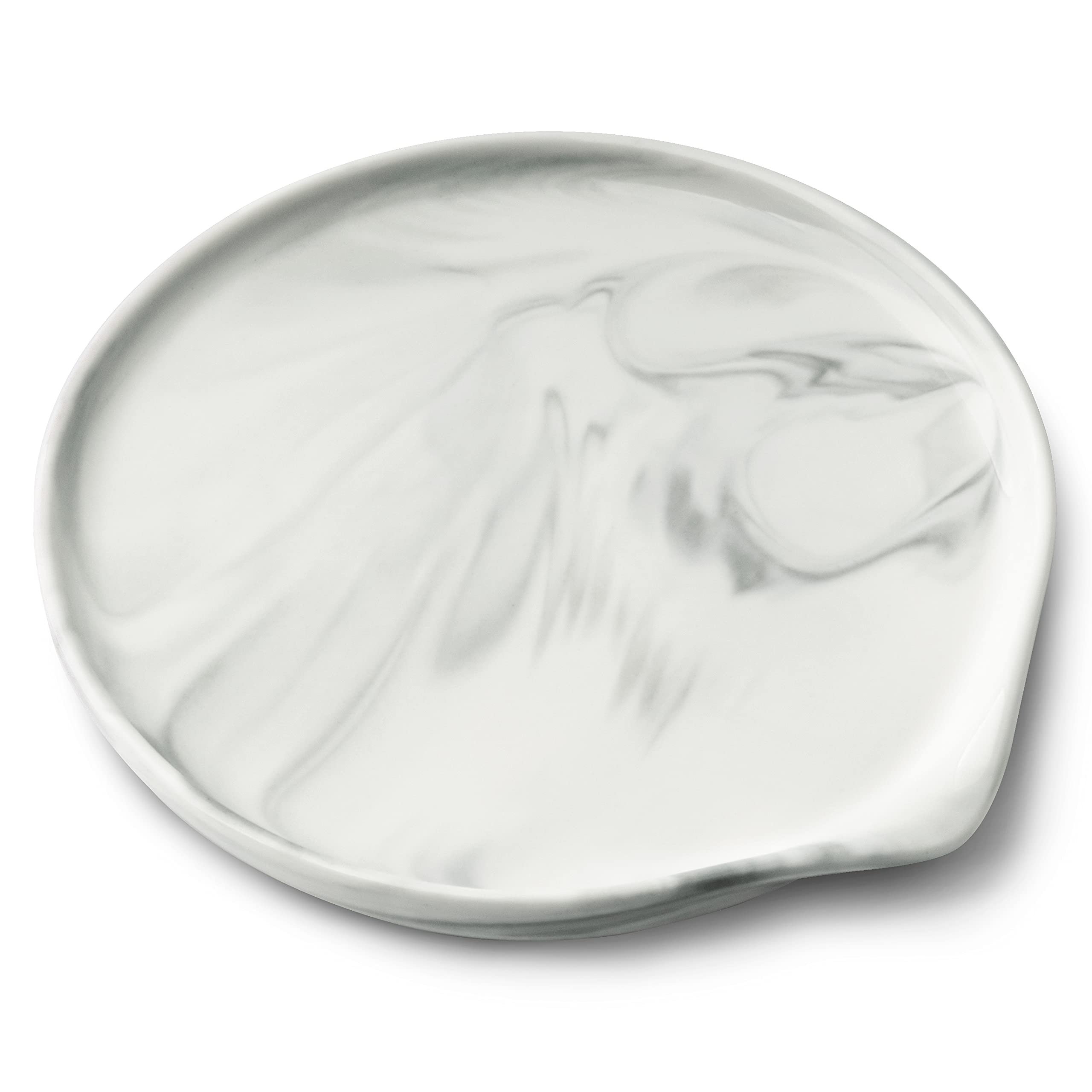 Oversized Spoon Rest,Ceramic Spoon Rest for Kitchen Counter Dishwasher Safe Marble Decor Spoon Holder for Kitchen,7 Inches