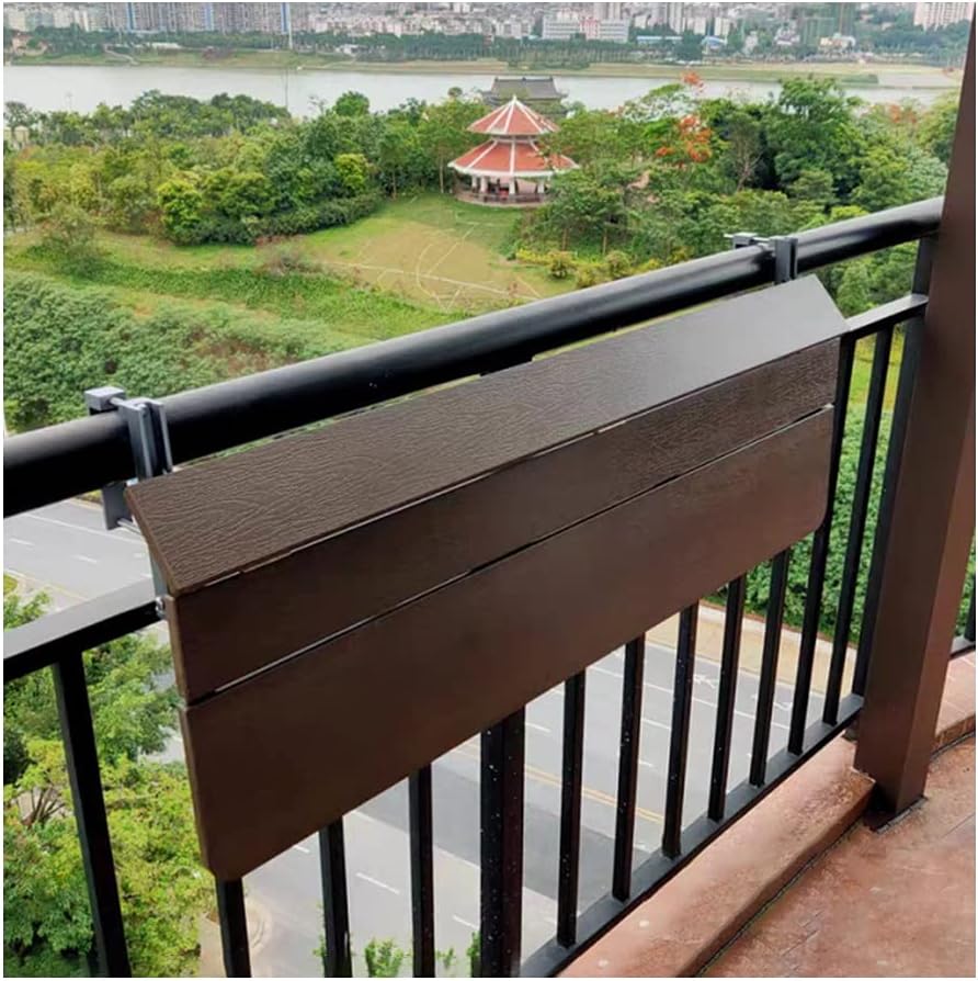 Adjustable Folding Hanging Table for Balcony Railing - Perfect Indoor Outdoor Patio Garden Deck Space-Saving Table