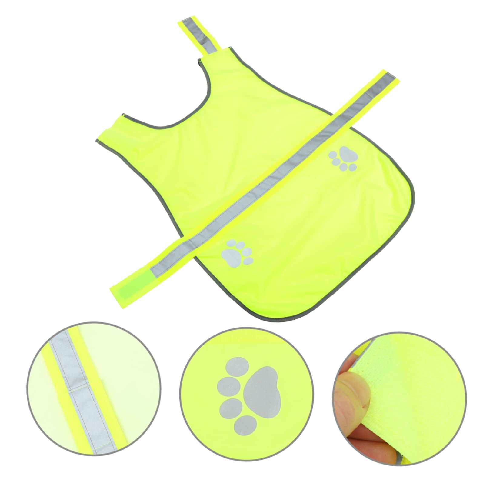 Mipcase 5piezas Chaleco Reflectante para Perros Ropa Decorativa para Mascotas y Práctico para Paseos y Viajes Oxford y Fluorescente Talla