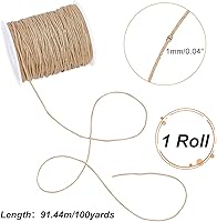 Vista 2 de PH PandaHall Cordón de algodón encerado Burlywood de 100 yardas de 0.039 pulgadas con 100 yardas de 0.039 pulgadas (0.039 in), cordón de algodón