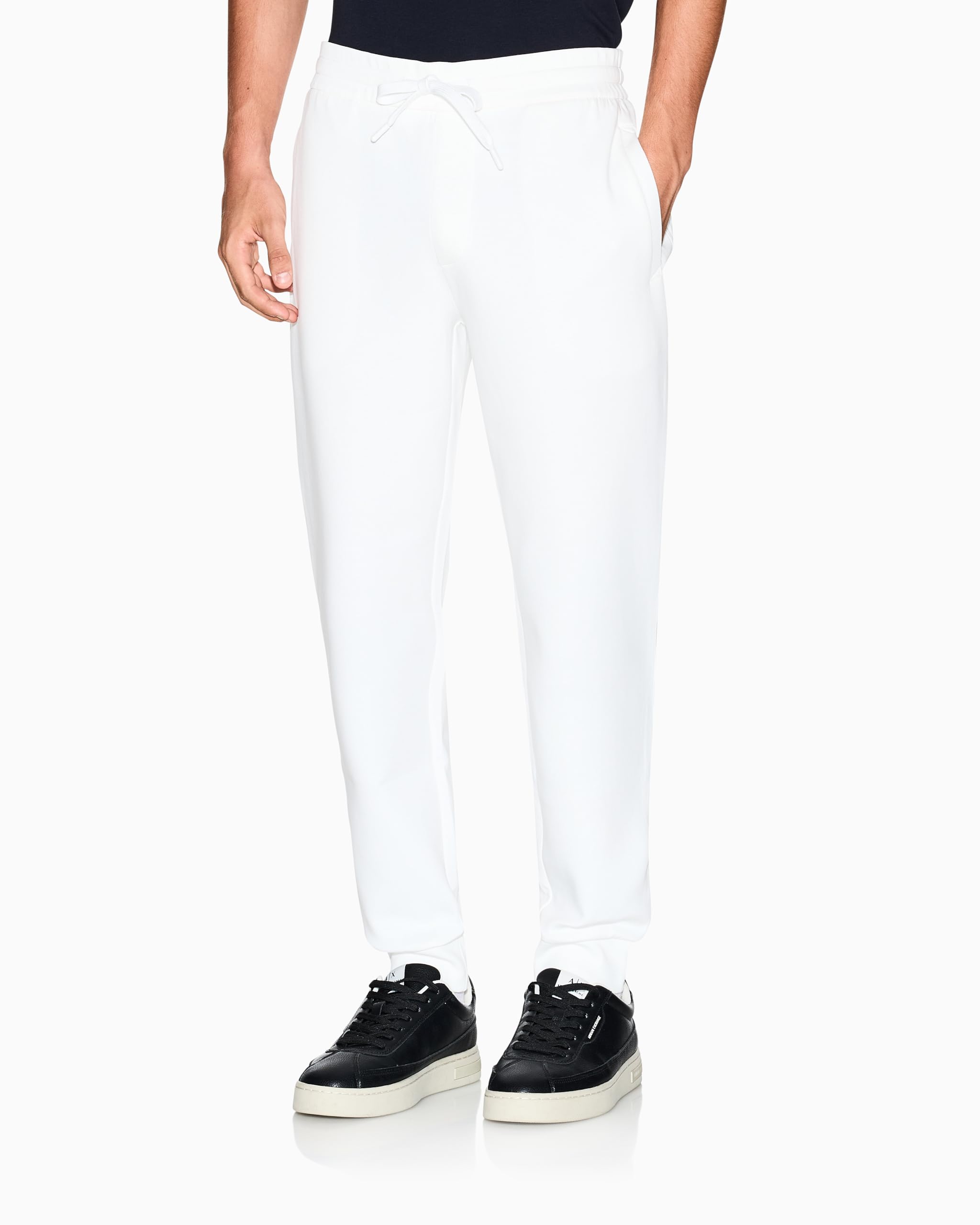 A | X ARMANI EXCHANGE Armani Exchange Men's Stretch Cotton Icon Jogger, Off White, Off-White, XXL