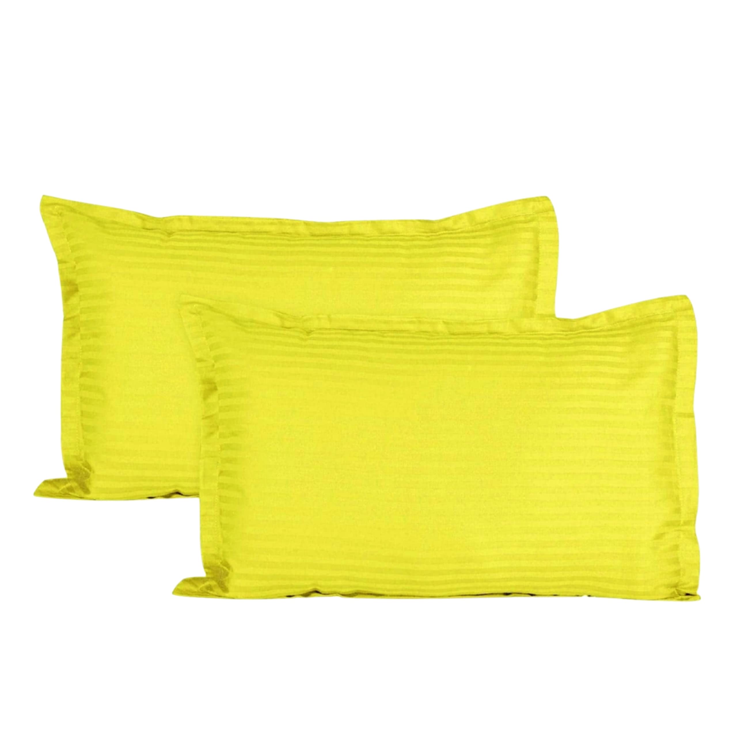 Trance Home Linen 200 TC 100% Cotton Standard Size 18x28 inch Satin Stripe Pillow Covers | Pillow Cases | Set of 2 Piece Pillow Covers only |Standard Size (Canary Yellow, 18 X 28 inch)