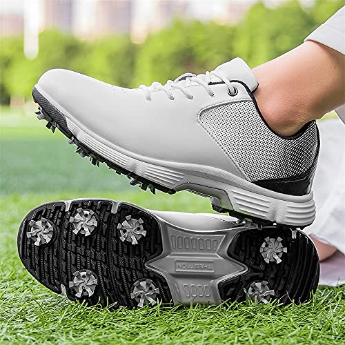 Image of THESTRON Men Golf Shoes Mesh Breathable Breathable Golf Walking Sport Sneakers 7 Spikes Golf Trainers