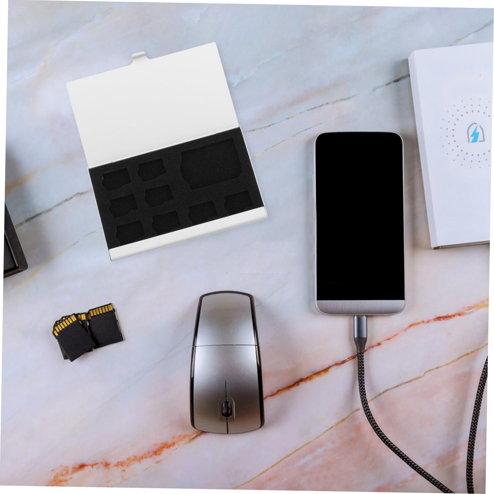 VILLCASE Aluminum Alloy Memory Card Holder Slots Data Container for Cards Compact Design for Travel and Storage Protects Against Scratches and Dust