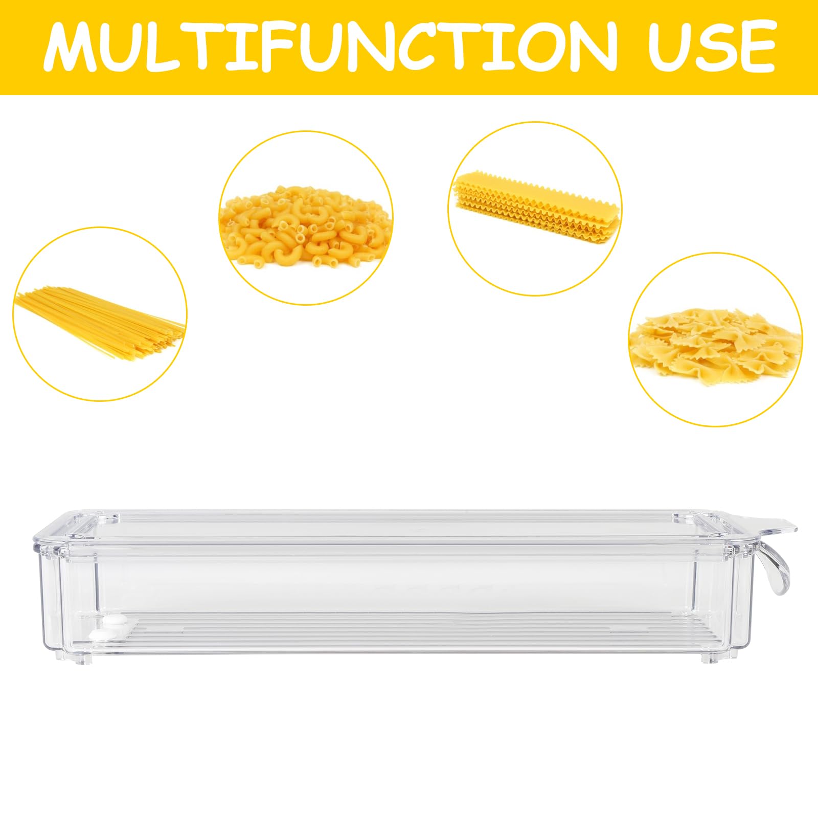 Contenitori Per Alimenti Ermetici ZOENHOU 2,3L (3 Pezzi) – Plastica Trasparente Impilabili – Per Pasta, Spaghetti, Cereali, Biscotti – Organizer Cucina - 2