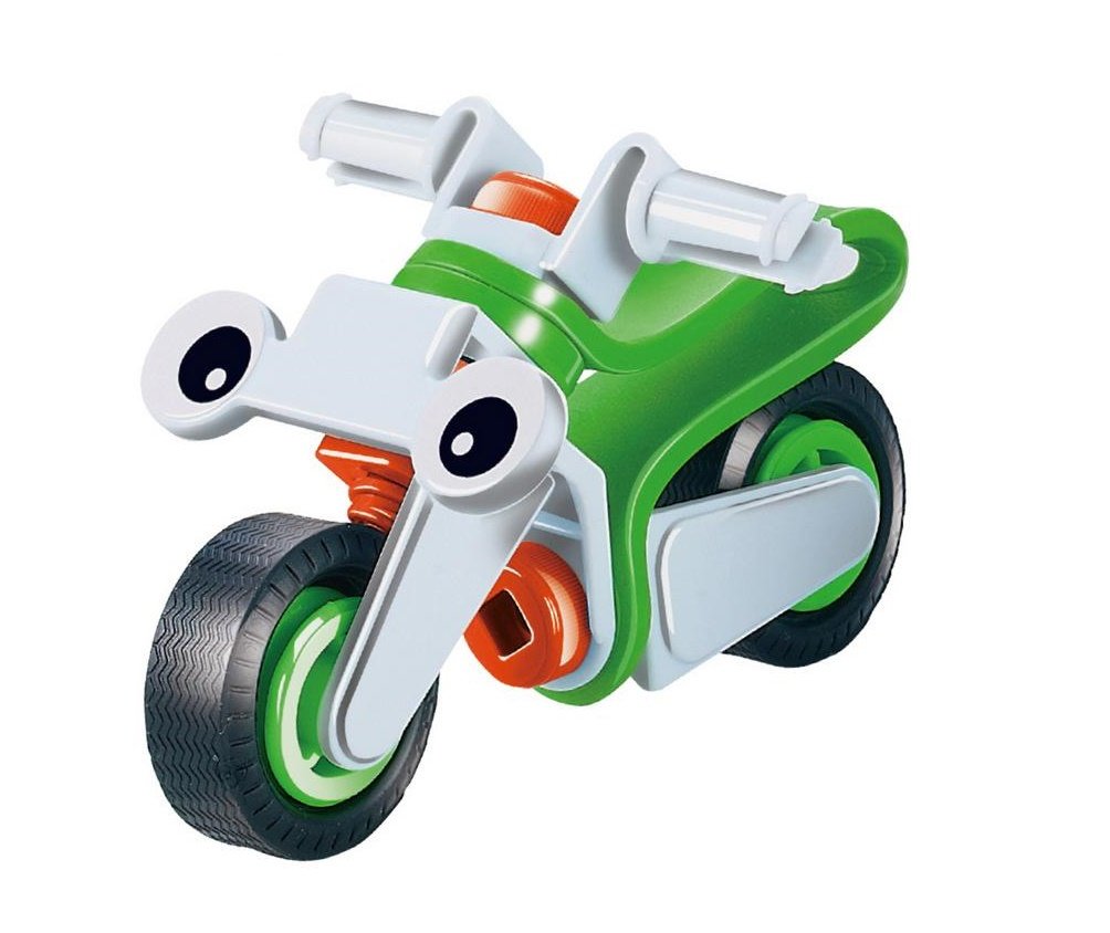 Build & Play Flexible DIY Assembling Puzzle Blocks Construction Nuts and Bolt Toy/Kit/Game (Small)- Green Bike