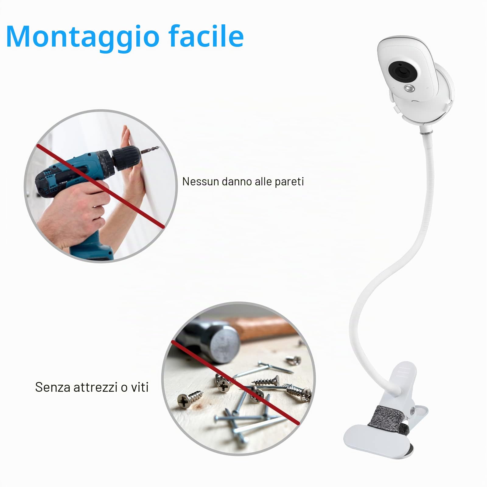 HOLACA Clip Supporto Babyfono 3,2" LCD Digitale per BOIFUN/GHB/TakTark GHB ABM600 VSIFEHSO