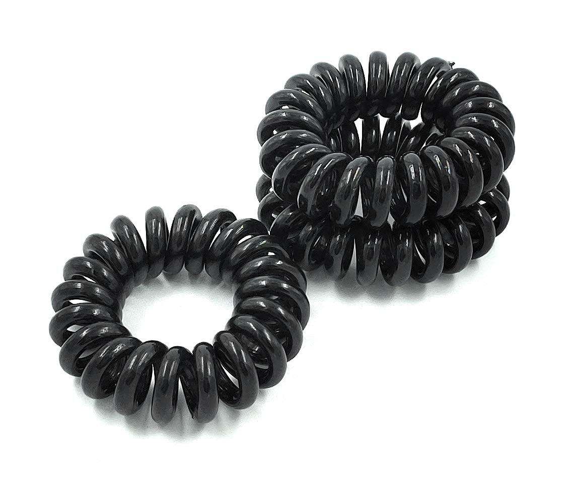 Fairytale Unisex Glossy Black Small Spiral Hair Rubber Bands. Size 3.5 cm (Set of 3 Pcs) (B08QM9D17F) Amazon Price History, Amazon Price Tracker