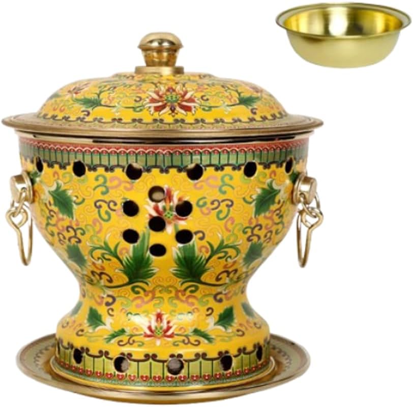 Enamel Pot Cloisonne Hot Pot Buffet Hot Soup Pot Copper Single Person Hotpot Sturdy Home Use Shabu Pot Old Beijing Hot Pot,B