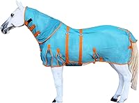 Vista 1 de 76" Caballo Malla Verano Hoja Resorte FlySheet Airflow Cuello Turquesa Naranja 73151