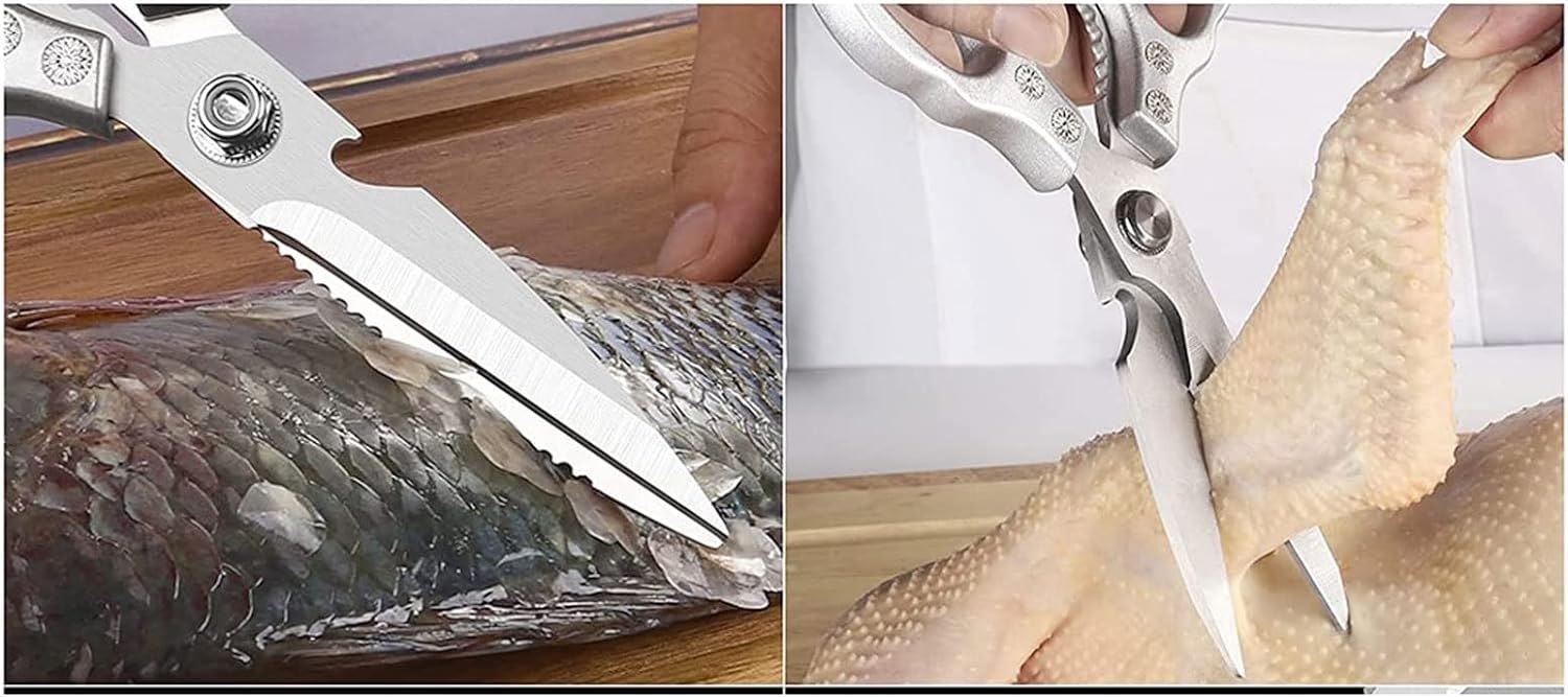 Tijeras de Cocina, Tijeras de Cocina, Tijeras de Cocina, Tijeras de Cocina de Acero Inoxidable, Tijeras Resistentes para Alimentos, para Cocina, Pollo, Aves, Pescado, Carne