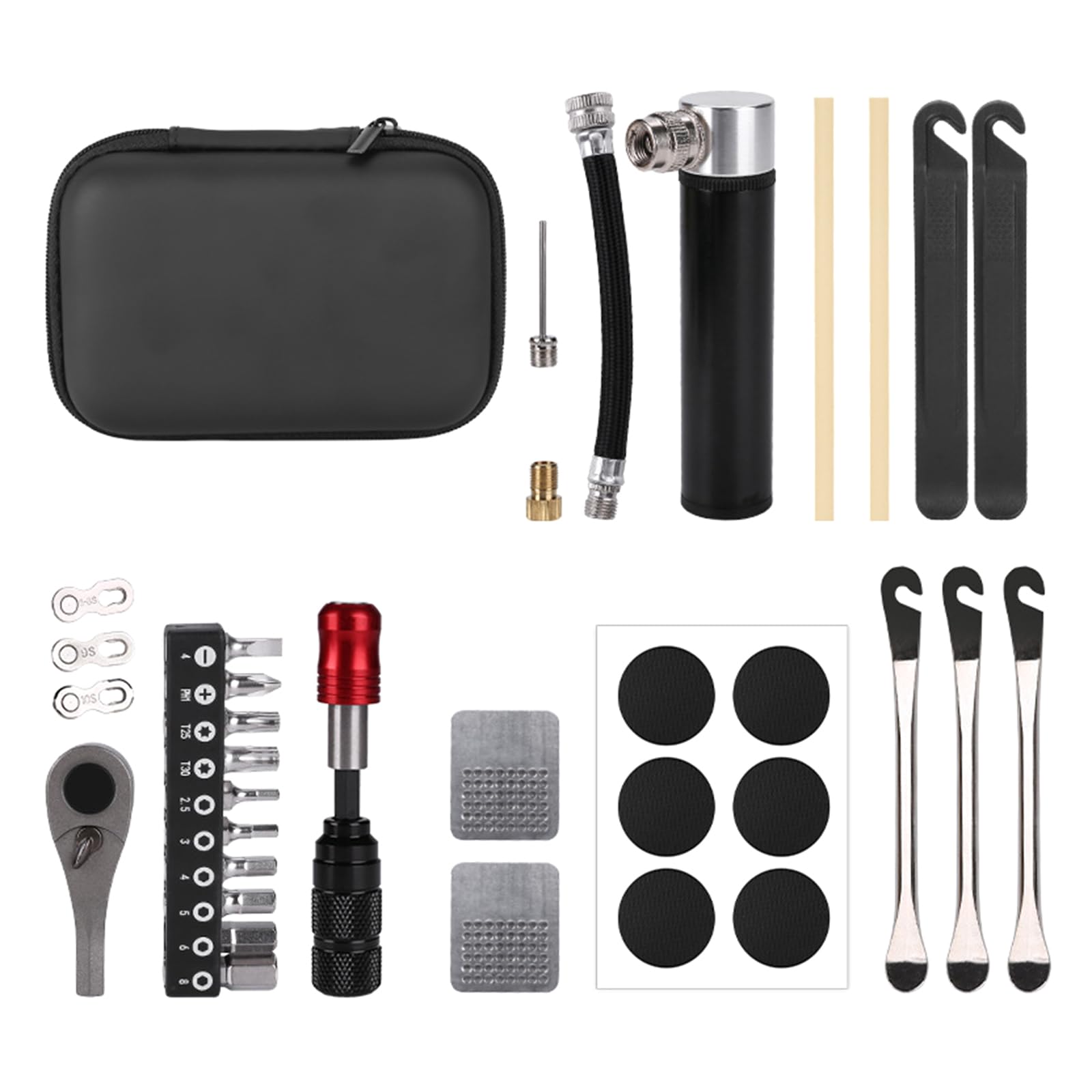 Set di strumenti di manutenzione per ciclismo con piccola pompa