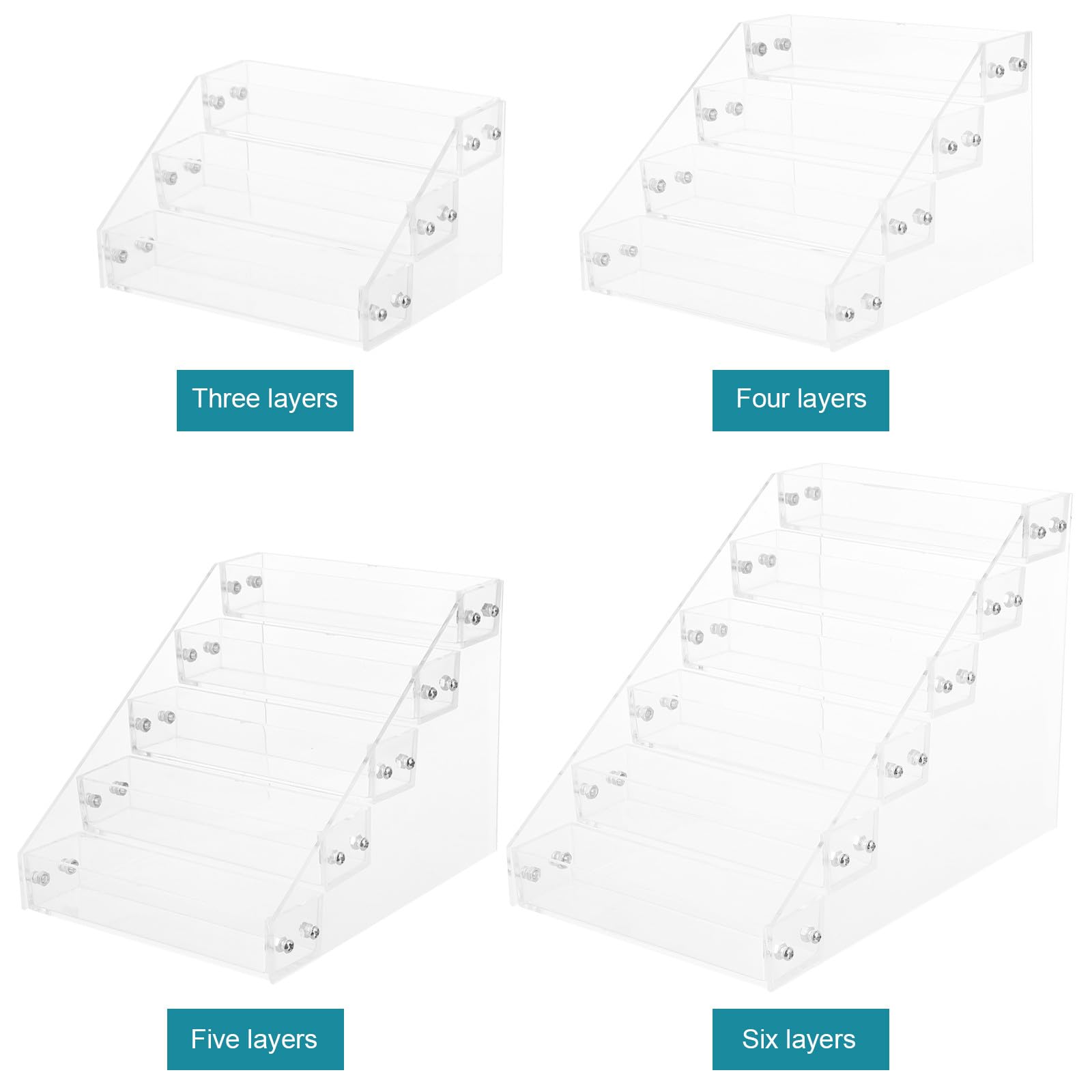 DOITOOL Organizer per Smalti per Unghie in Acrilico Trasparente a Livelli, Supporto Semplice e Moderno per Cosmetici da Tavolo in Camera da Letto
